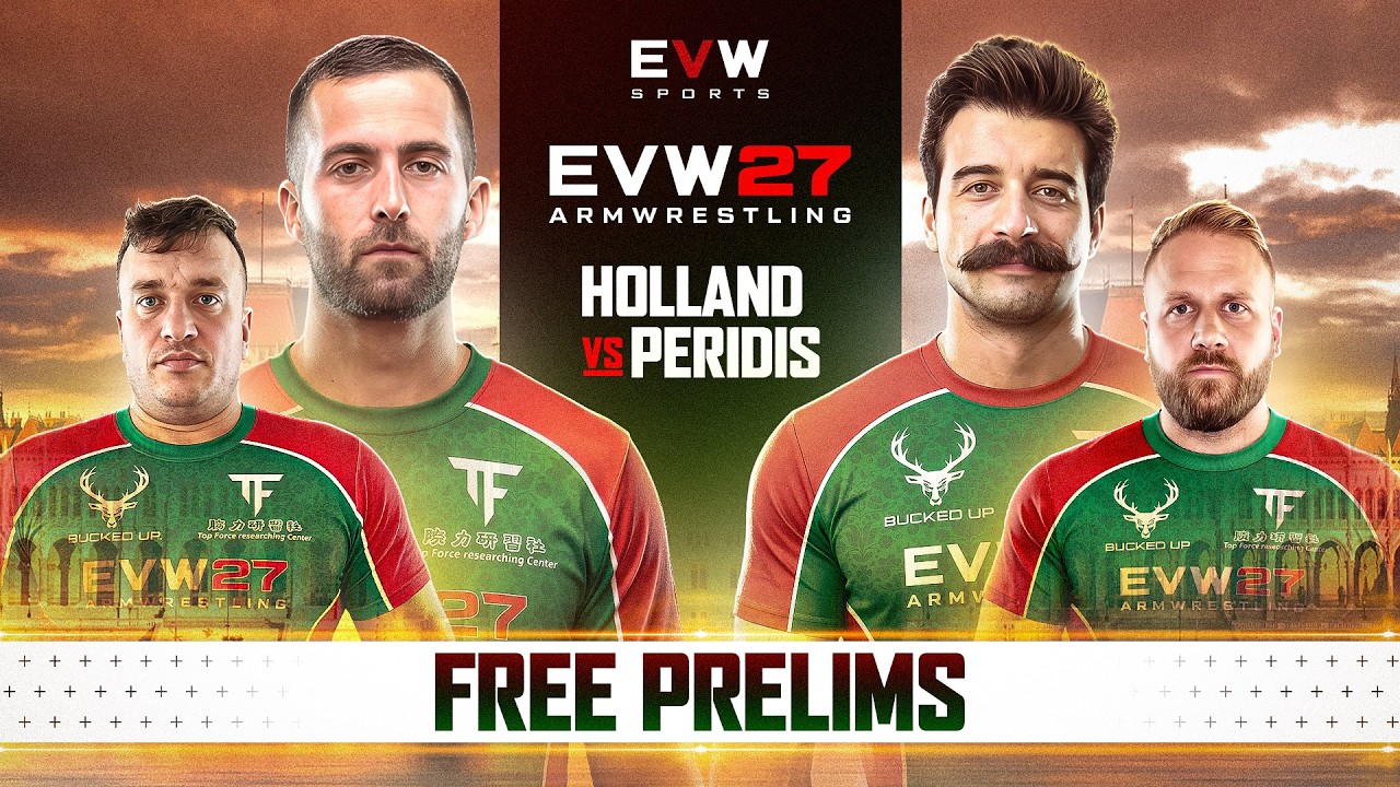 TOM HOLLAND VS PETROS PERIDIS | EVW27 | FREE PRELIMS — East vs West Armwrestling