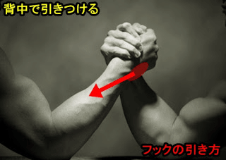 Hook teaching photograph: the arrow emphasizes drawing and maintaining closeness