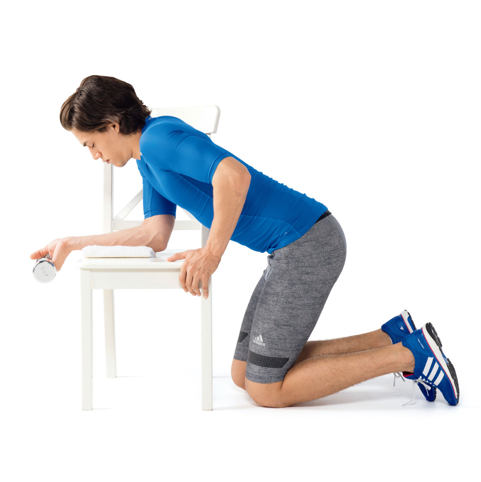 Supported-forearm wrist-curl teaching photograph