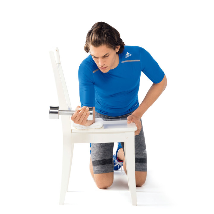 Pronation teaching photograph: note forearm support and the offset load